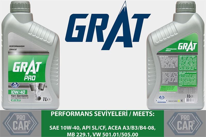 Grat Motor Yağı 1 Litre 10W40 Yarı Sentetik API SL - CF (Grat)