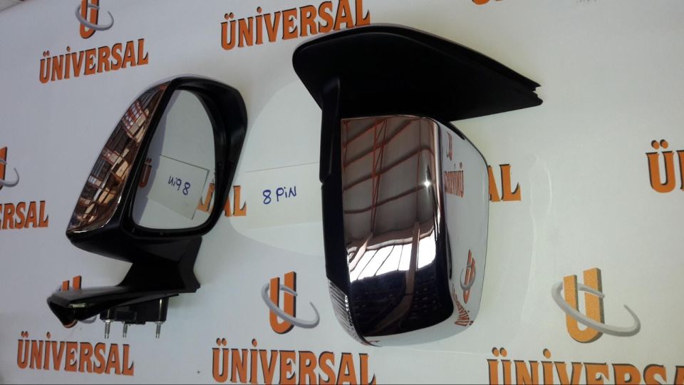 Isuzu Ayna Dikiz D-max 12-16 Sol (Elektrikli/Sinyalli 8 Fiş Krom) (Arapça Yazılı)